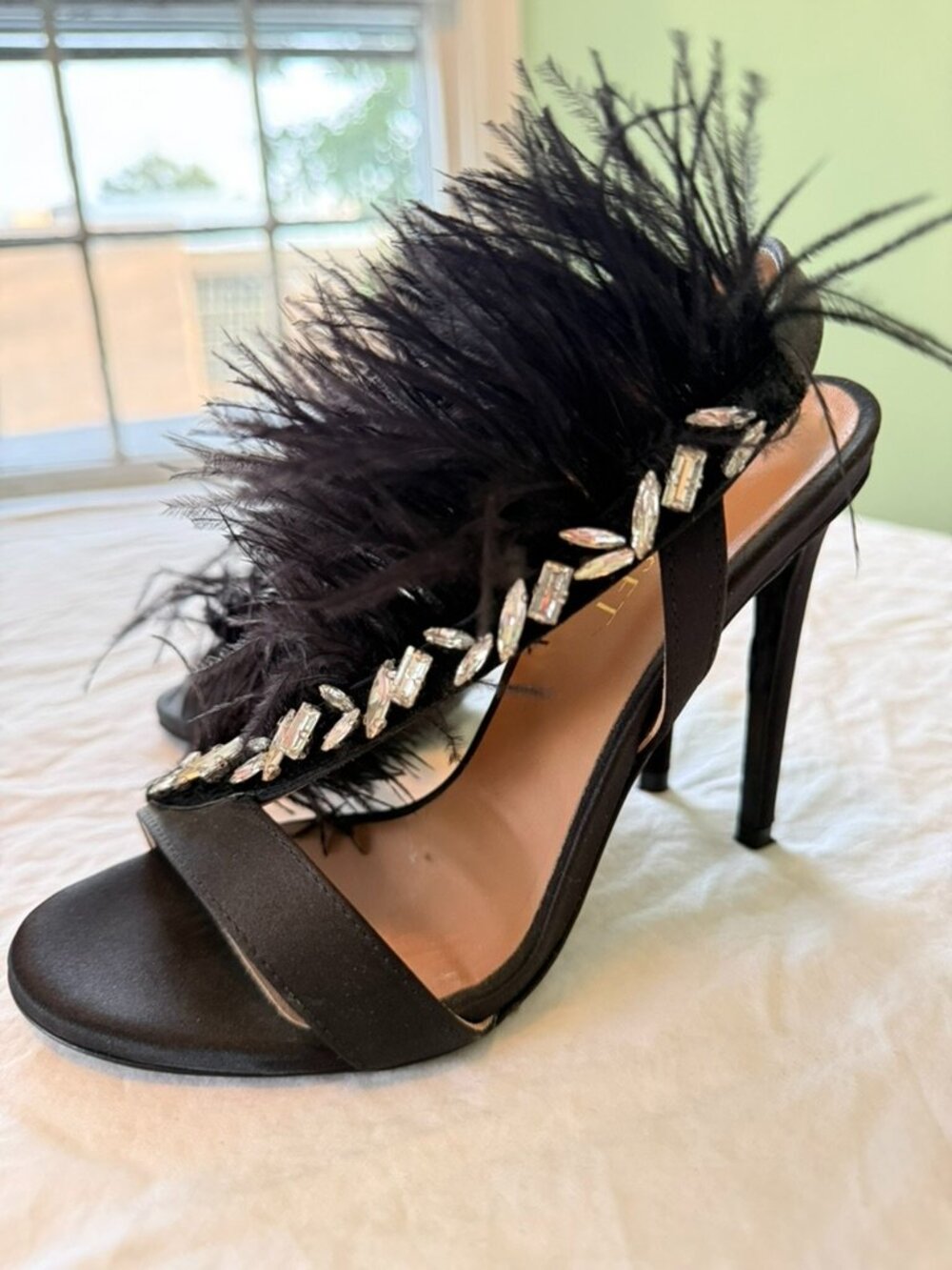 Twinset Feather & Crystal Stilettos Sz 5 (EU 35)